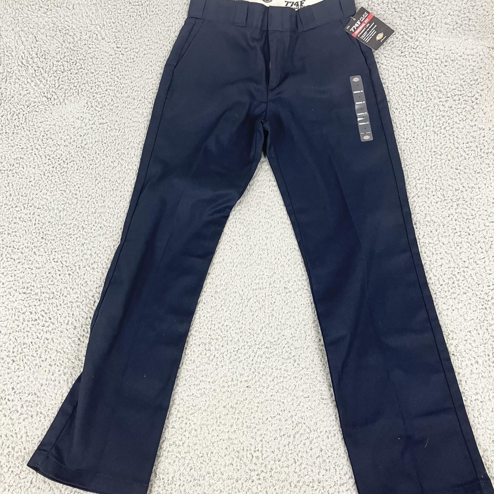 Dickies Pants Womens 8 Blue 774F Flex Original Fit Straight Leg Chino Workwear